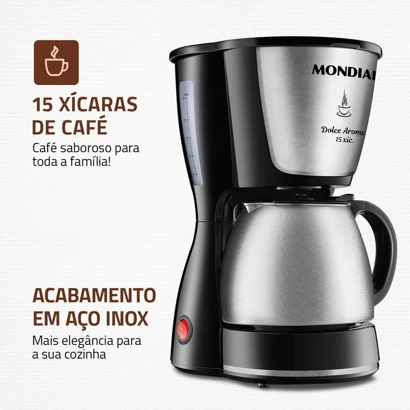 Cafeteira Elétrica Mondial Dolce Arome C-34JI-15X