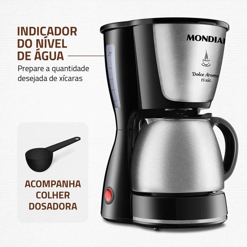 Cafeteira Elétrica Mondial Dolce Arome C-34JI-15X