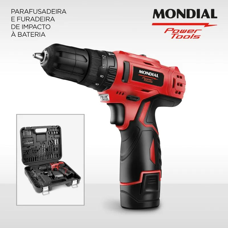 PI-11MA - Parafusadeira e Furadeira com Maleta BIVOLT - Mondial