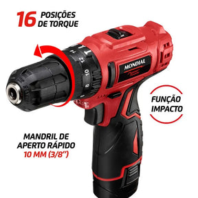 PI-11MA - Parafusadeira e Furadeira com Maleta BIVOLT - Mondial