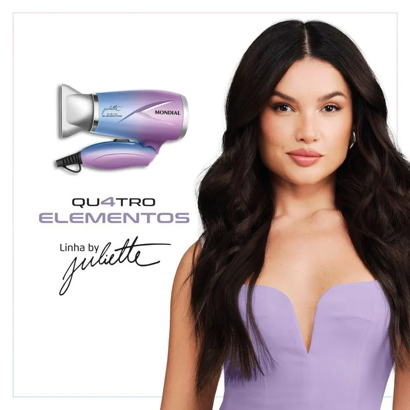 Secador de Cabelo Travel Qu4tro Elementos By Juliette Mondial SCT-JU-03