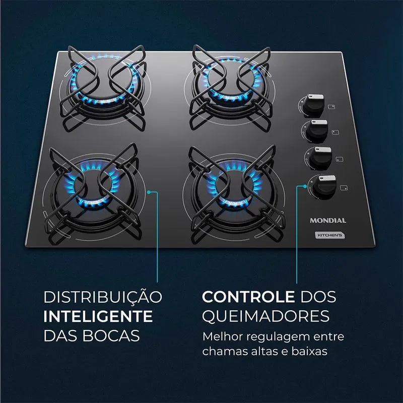 Cooktop a Gás 4 Bocas Mondial CTG-01