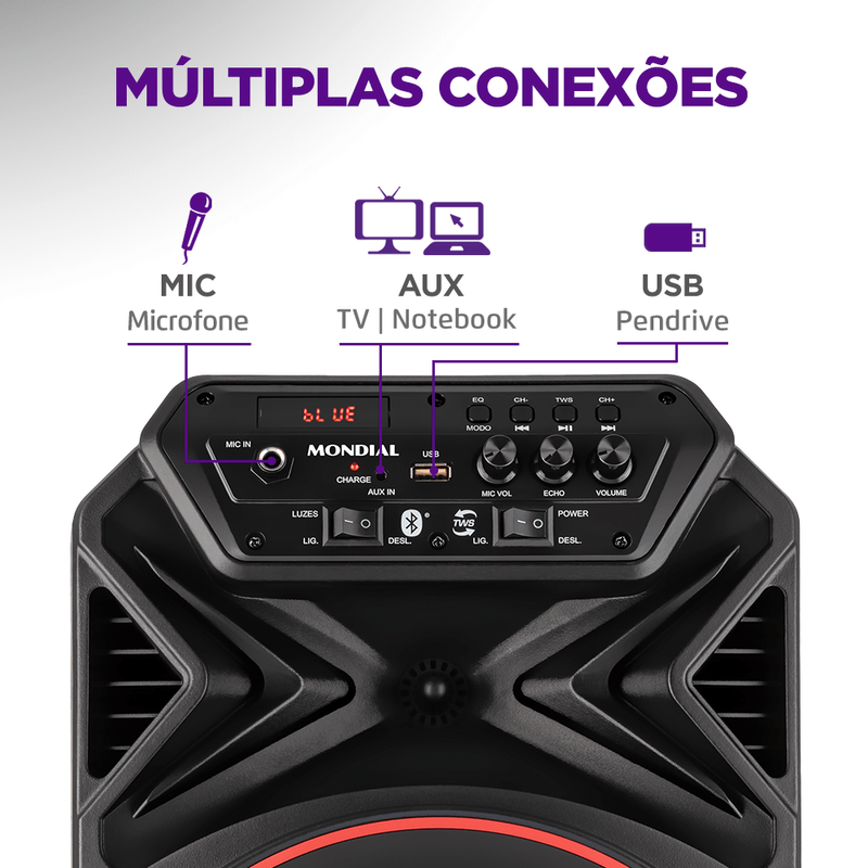 Caixa Amplificada Mondial Connect Partyplus CM-250