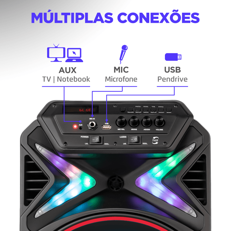 Caixa Amplificada Mondial Connect Lights CM-400