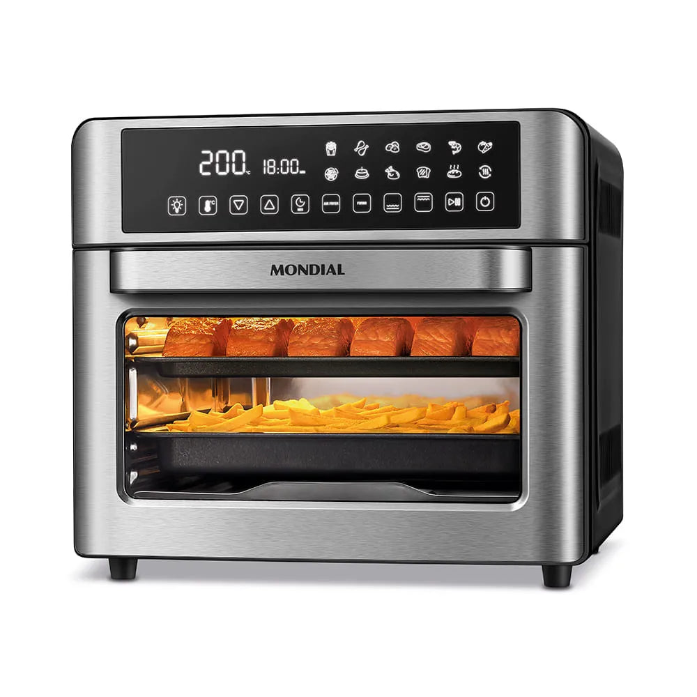 Fritadeira Air Fryer Forno Oven Digital 25L Mondial Preto/Inox 2000W - AFO-25L-BI