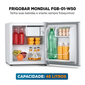 Frigobar Mondial 46L Porta Reversível Branco FGB-01-W50