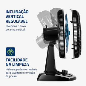 Ventilador de Mesa Mondial Turbo 8 Pás VTX-40-CHROME