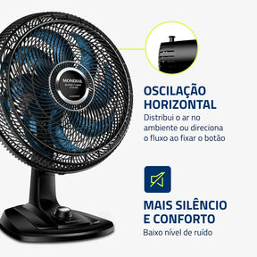 Ventilador de Mesa Mondial Turbo 8 Pás VTX-40-CHROME