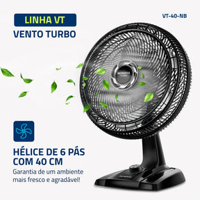 Ventilador de Mesa Mondial 6 pás Turbo VT-40-NB